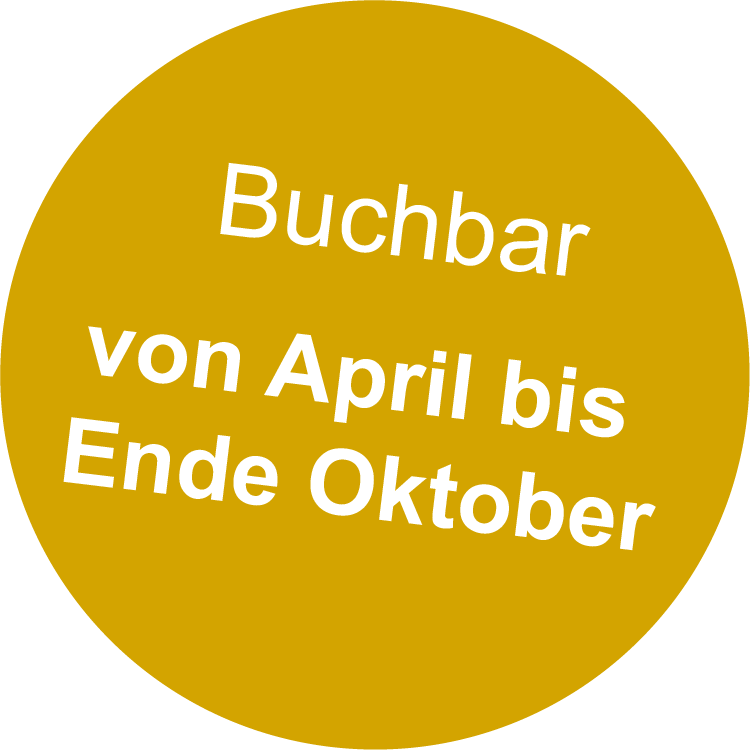 Buchbar April bis Oktober